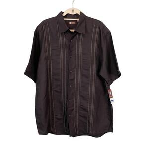 Centro Button Up Dress Shirt Mens XL Pamplona Black Office Business Workwear NWT